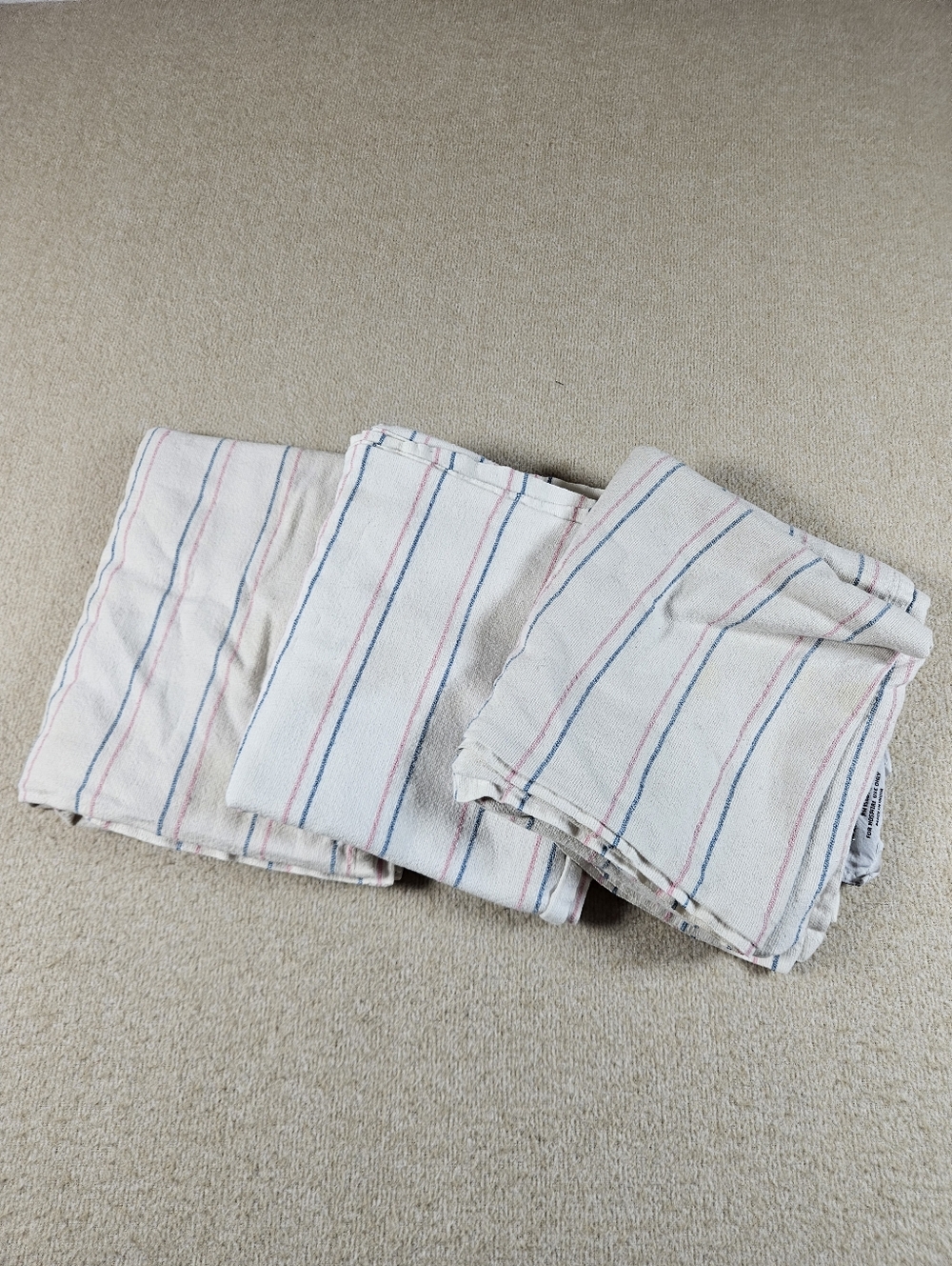 Vintage Angelica Baby Receiving Blanket Lot Of 3 Striped Cotton Blend